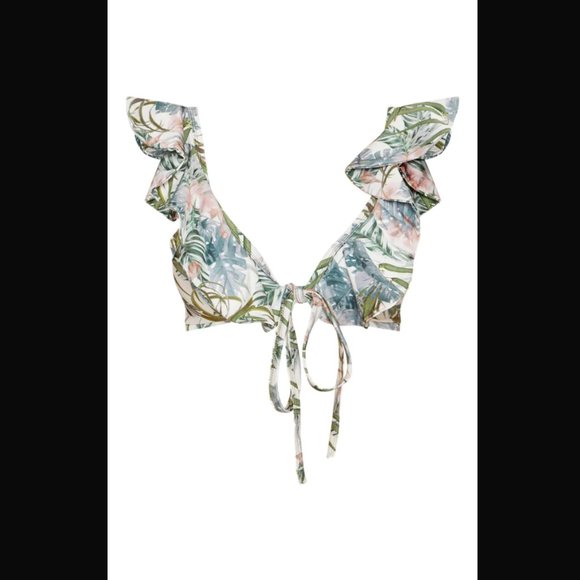 PALE KHAKI LEAFY FRILL 3 PIECE SET - Picture 8 of 11